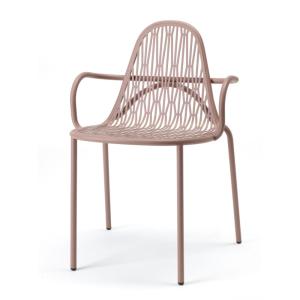 Lot de 2 chaises de jardin en métal caramel