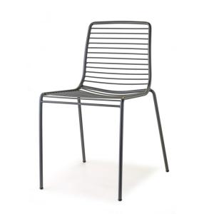 Lot de 2 chaises de jardin en métal gris