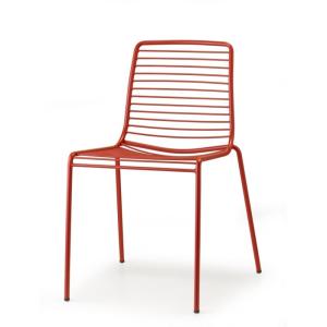 Lot de 2 chaises de jardin en métal rouge