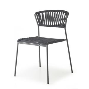 Lot de 2 chaises de jardin en polyester noir