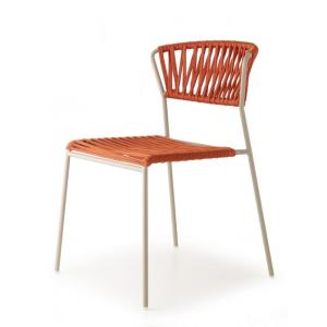 Lot de 2 chaises de jardin en polyester orange