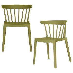 Lot de 2 chaises de jardin en polypropylène vert