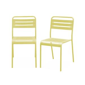 Lot de 2 chaises de jardin, jaune