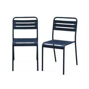 Lot de 2 chaises de jardin, marine