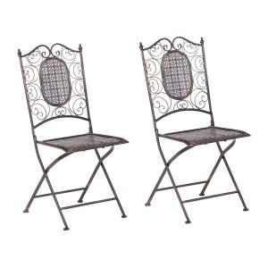 Lot de 2 chaises de jardin métal noir