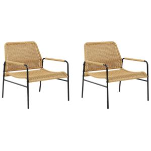 Lot de 2 chaises de jardin naturel