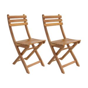 Lot de 2 chaises de jardin pliables acacia naturel