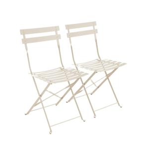 Lot de 2 chaises de jardin pliables en acier thermolaqué be…
