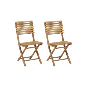 Lot de 2 chaises de jardin pliables en bambou