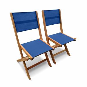 Lot de 2 chaises de jardin pliantes en bois