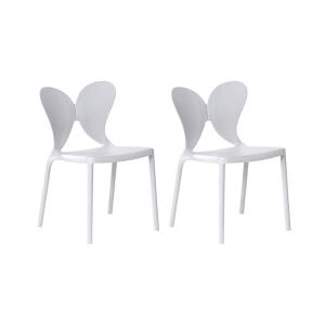 Lot de 2 chaises de jardin polypropylène gris clair
