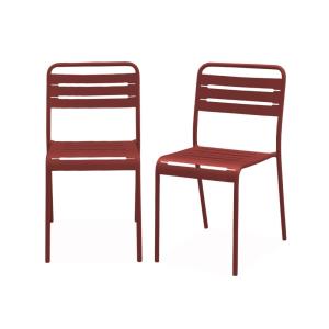 Lot de 2 chaises de jardin, terre de sienne