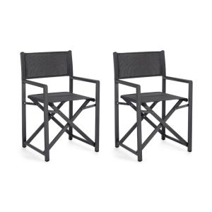 Lot de 2 chaises de metteur en scène pliables d'extérieur a…