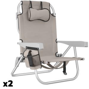 Lot de 2 chaises de plage pliables avec fonction sac à dos…