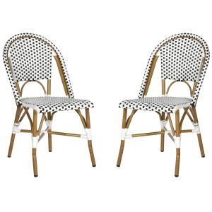 Lot de 2 Chaises de salle à manger d'extérieur en Osier Noi…