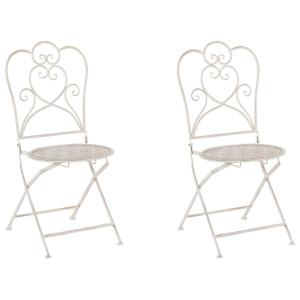 Lot de 2 chaises de salle à manger en métal beige 44x92cm