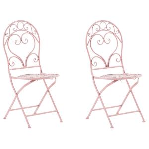 Lot de 2 chaises de salle à manger en métal rose 42x94cm