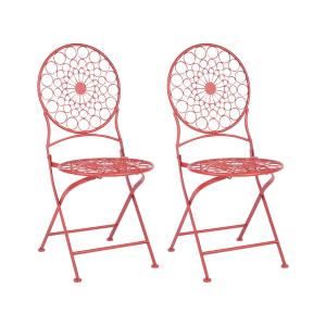 Lot de 2 chaises de salle à manger en métal rouge 40x94cm