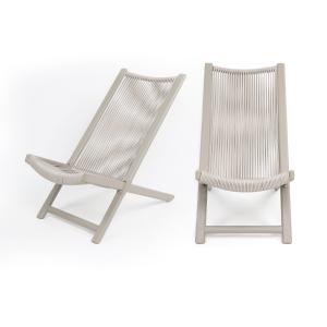 Lot de 2 chaises longues d'extérieur en aluminium et polyra…