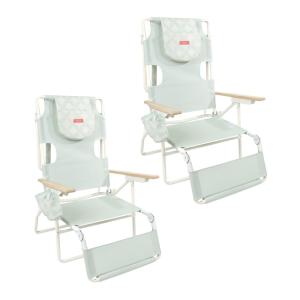 Lot de 2 Chaises Longues Pliables Bleu