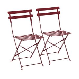 Lot de 2 chaises pliantes en acier pourpre