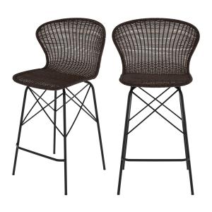 Lot de 2 chaises pour îlot central 63 cm en résine tressée…