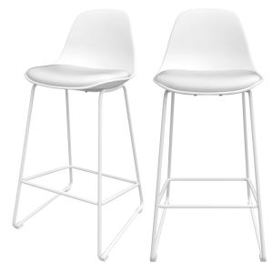 Lot de 2 chaises pour îlot central 65 cm blanches