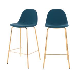 Lot de 2 chaises pour îlot central 65 cm en cuir synthétiqu…