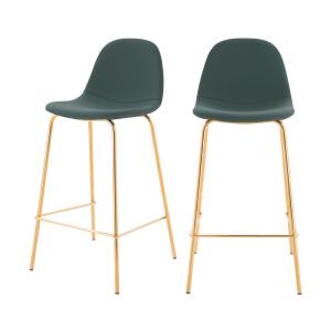 Lot de 2 chaises pour îlot central 65 cm en cuir synthétiqu…