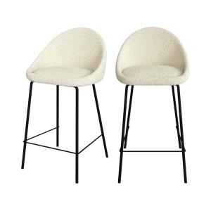 Lot de 2 chaises pour îlot central 65 cm en tissu bouclette…