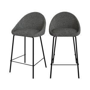 Lot de 2 chaises pour îlot central 65 cm en tissu bouclette…