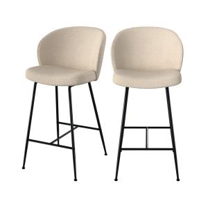 Lot de 2 chaises pour îlot central 66,3 cm en tissu bouclé…