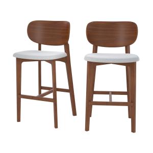 Lot de 2 chaises pour îlot central 66 cm en bois et tissu g…