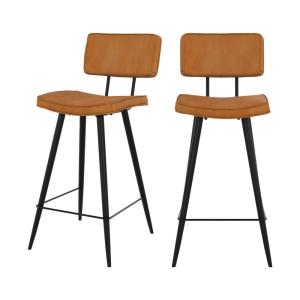 Lot de 2 chaises pour îlot central 66 cm en cuir synthétiqu…