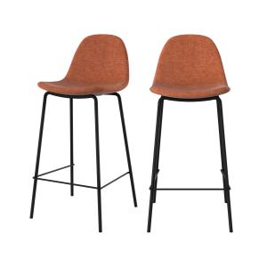 Lot de 2 chaises pour îlot central en tissu terracotta 65,5…