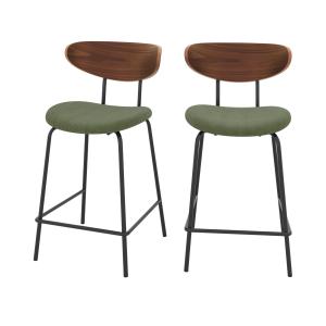 Lot de 2 chaises pour îlot central en velours côtelé kaki 6…