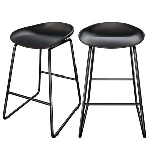 Lot de 2 chaises pour îlot central H65,5 cm noires