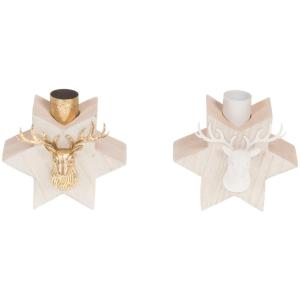 Lot de 2 chandeliers étoile cerf  multicolores en bois