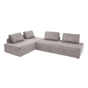 Lot de 2 chauffeuses 2 places pour canapé modulable gris cl…