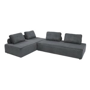 Lot de 2 chauffeuses 2 places pour canapé modulable gris fo…