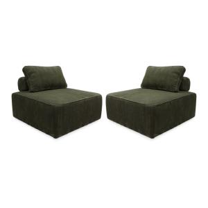 Lot de 2 chauffeuses pour canapé velours côtelé vert foncé…