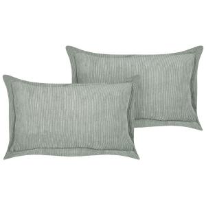 Lot de 2 coussin décoratifs en tissu vert 47x10cm