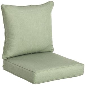 Lot de 2 coussins assise dossier chaise de jardin vert clair