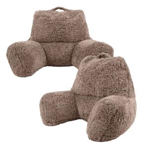 Lot de 2 coussins de soutien en polaire brun moka