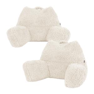 Lot de 2 coussins de soutien en sherpa crème