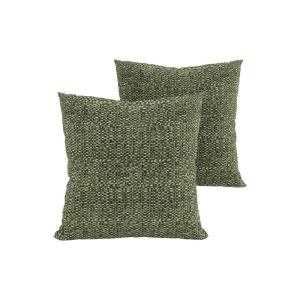 Lot de 2 coussins déco en tissu effet tweed vert