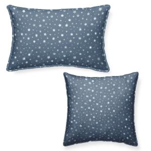 Lot de 2 Coussins décoration coton imprimé étoiles STELLA