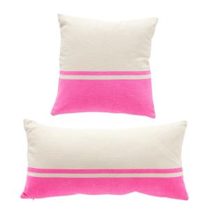 Lot de 2 coussins déhoussables bicolores  40x40cm Rose