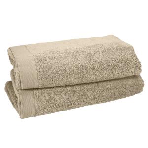 Lot de 2 draps de bain 500 g/m²  sable 70x130 cm