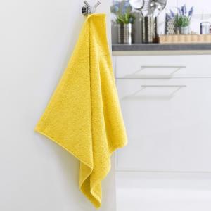 Lot de 2 essuie-mains 50x50 jaune en coton